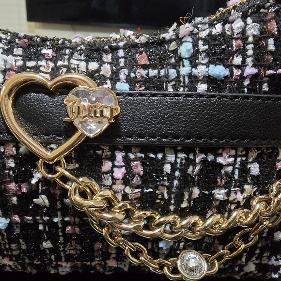 Juicy Couture Black and Pink Tweed Shoulder Bag - Picture 4 of 8
